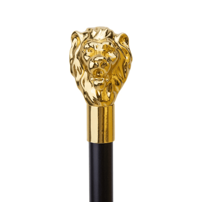 Gold Lion Head Fancy Walking Stick, Fashionable Style