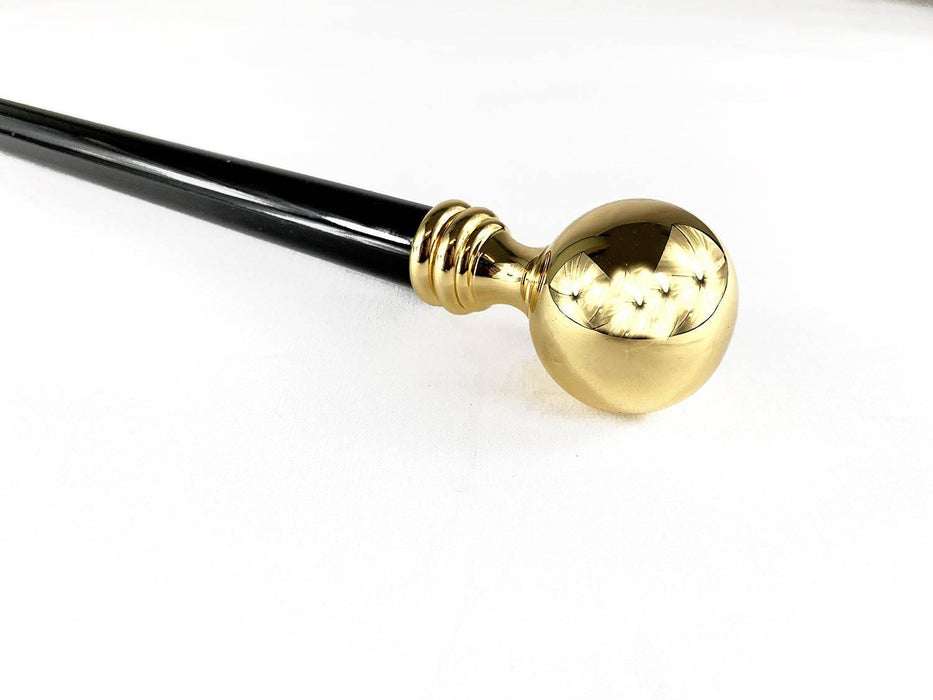 Gold-plated Round Ball Knob Style Cast Brass Walking Cane