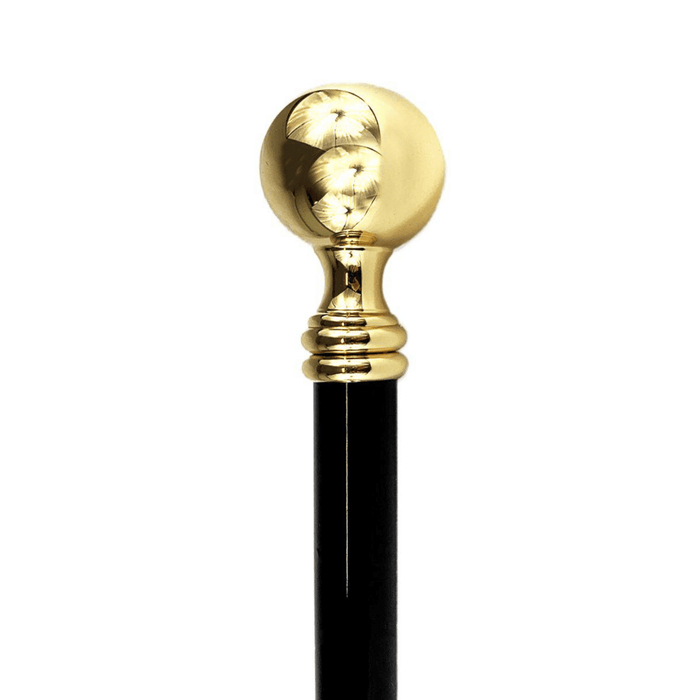 Gold-plated Round Ball Knob Style Cast Brass Walking Cane