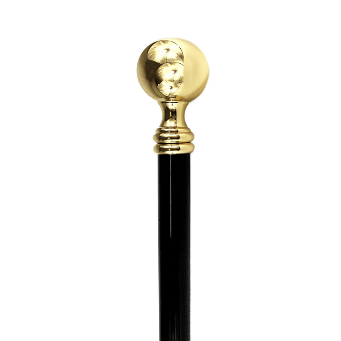 Gold-plated Round Ball Knob Style Cast Brass Walking Cane