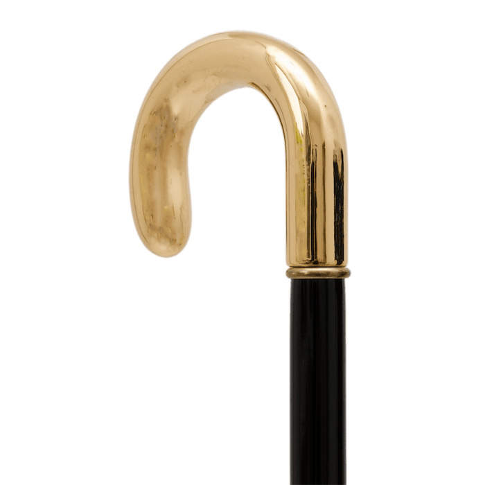 Gold-Silver Crook Handle Walking Stick - Tourist Style