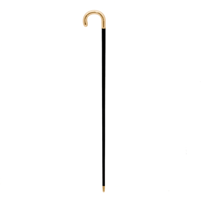 Gold-Silver Crook Handle Walking Stick - Tourist Style