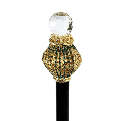 Gorgeous Emerald Walking Stick with Big Swarovski Stone