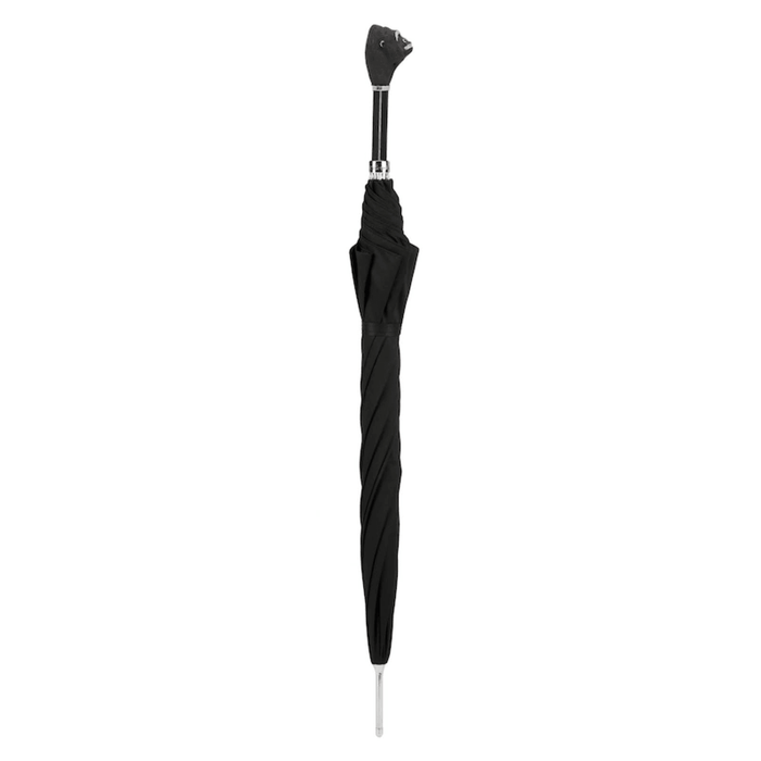 Gorilla Enameled Brass Handle Unique Black Umbrella