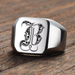 gothic letter signet ring for men