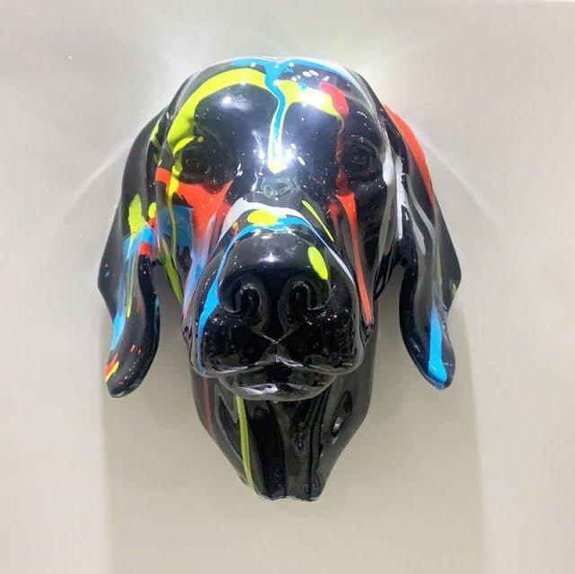 Graffiti Dachshund Head Statue