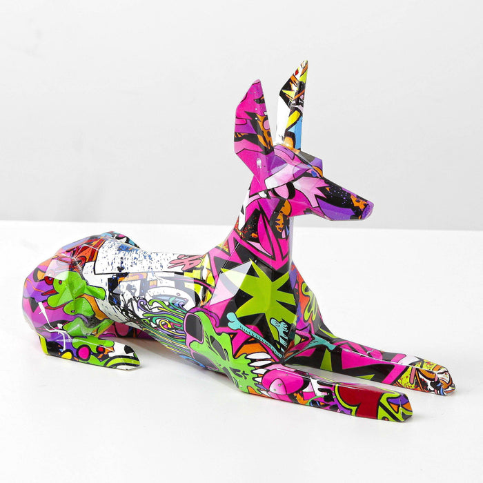 Graffiti Doberman Statue