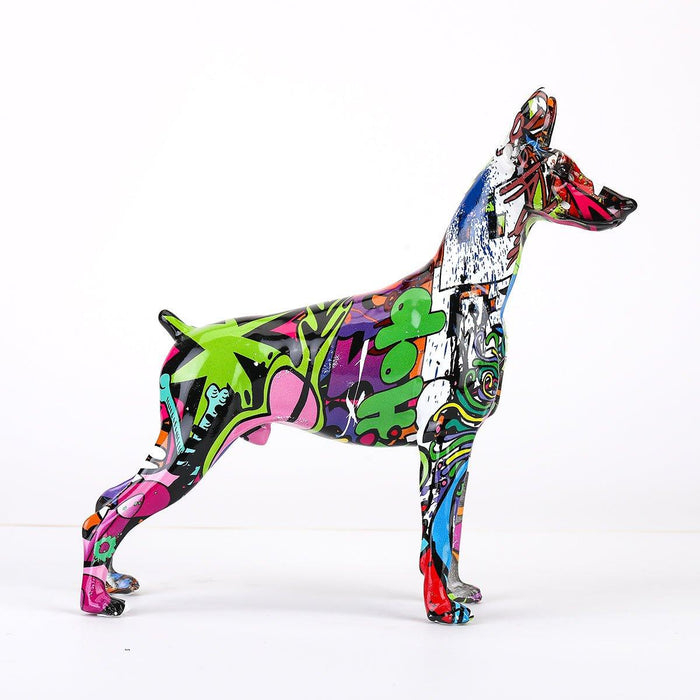 Graffiti Dobermann Statue