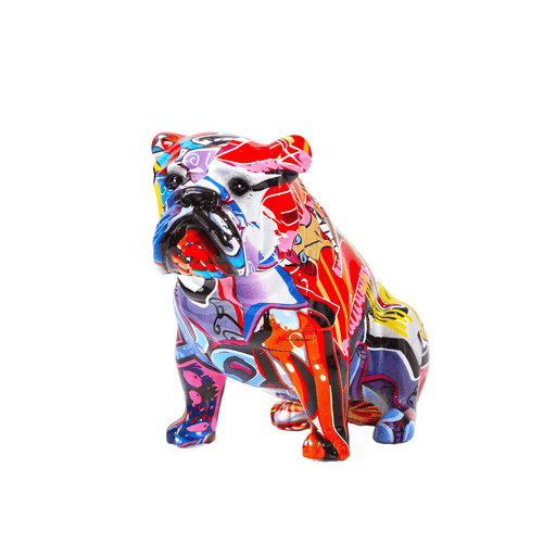 Graffiti Painted Bulldog Figurine