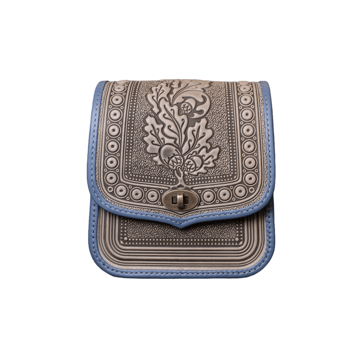 Gray and Blue Crossbody Bag for Women, Stylish Leather Shoulder Bag