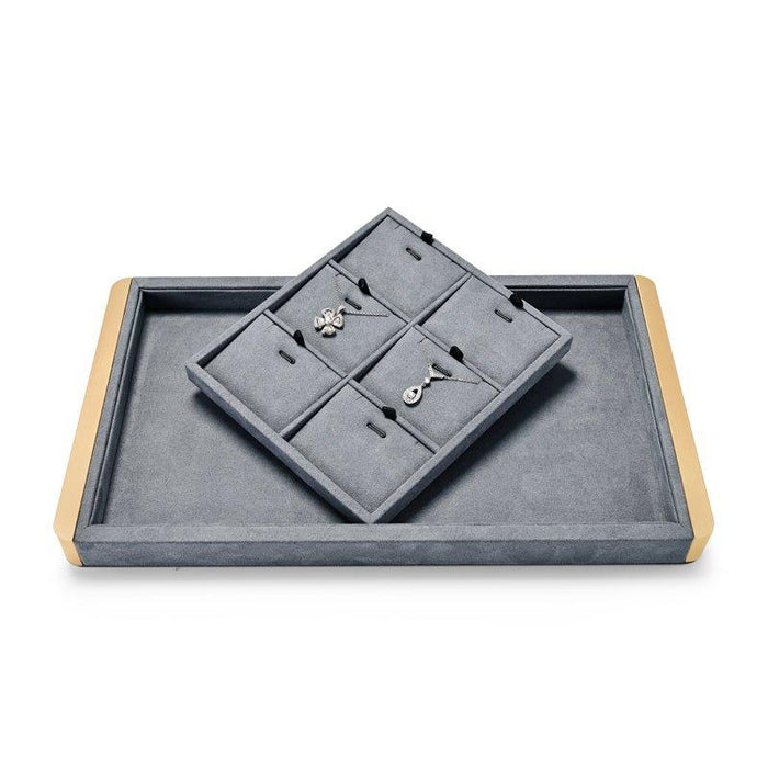 Gray Metal Jewelry Display Tray Organizer