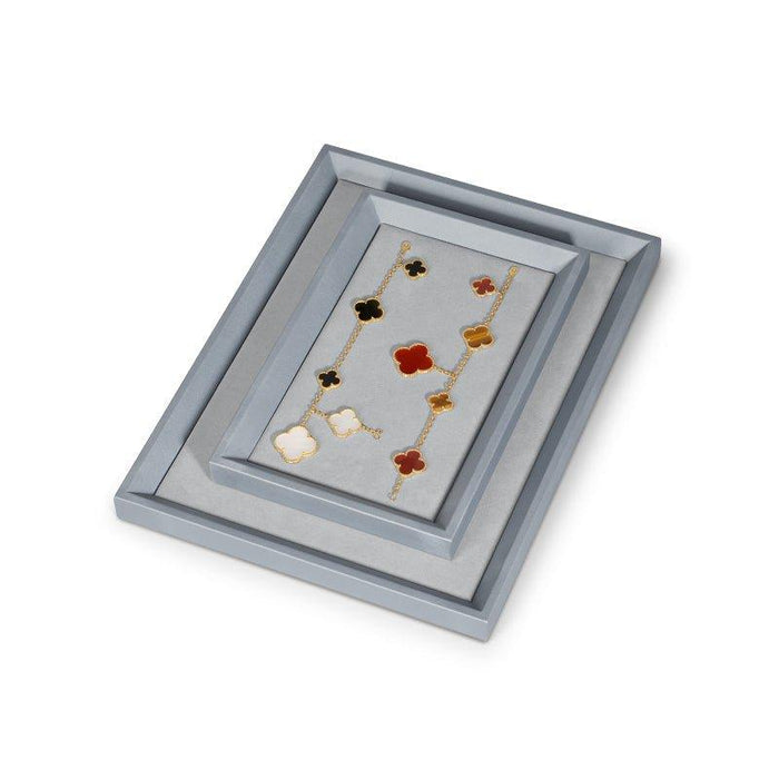 Gray PU Leather Microfiber Jewelry Display Tray