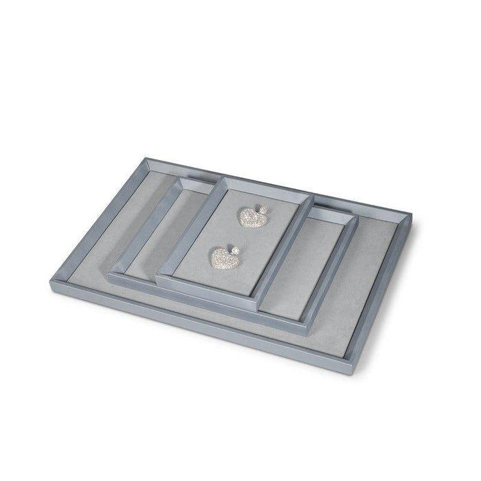 Gray PU Leather Microfiber Jewelry Display Tray