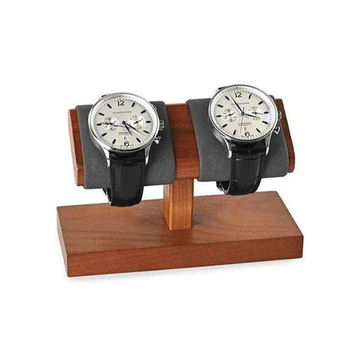 Gray Wood Watch Holder with 2 Slots - Pontos