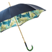 Green Elegant Umbrella Handle with Floral Design, Double Cloth