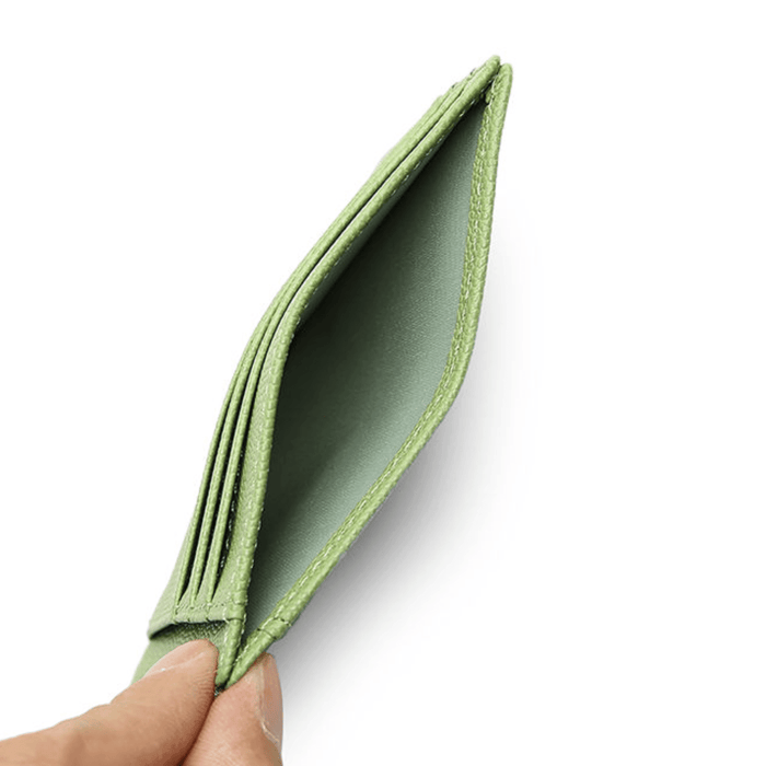 Green Handcrafted Leather Card Holder