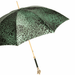 Green Leopard Print Umbrella with Gold Handle Unique