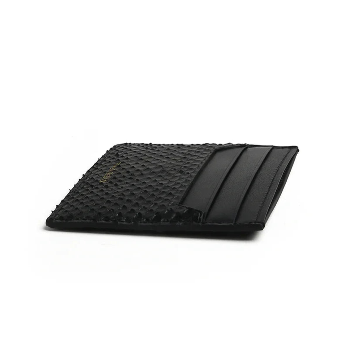 handmade python leather card holder wallet