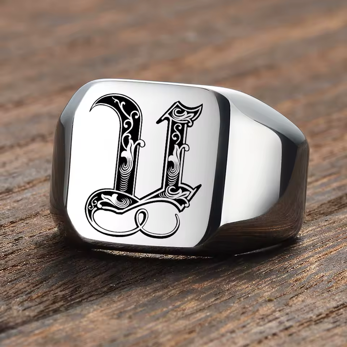 heavy signet ring men square design