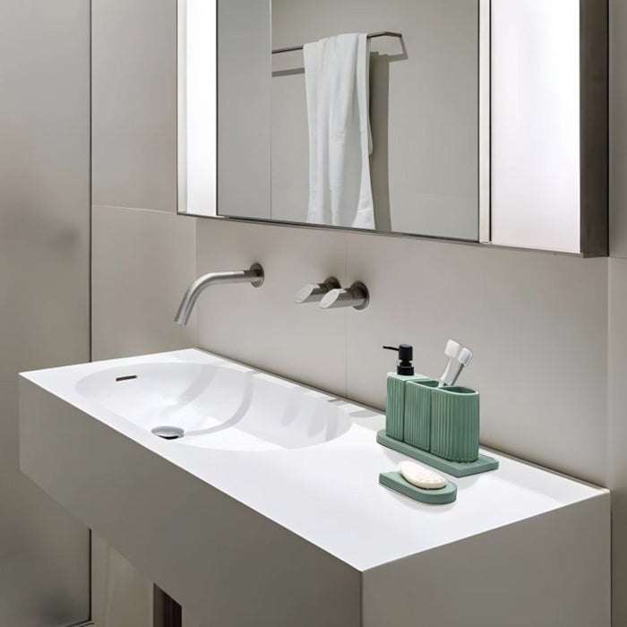 Elegant 4-Piece Ceramic Bathroom Set – Minimalist & Eco-Friendly