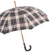antique walking stick umbrella with checkered pattern