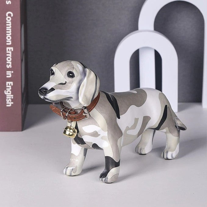 Camo Design Dog Statue