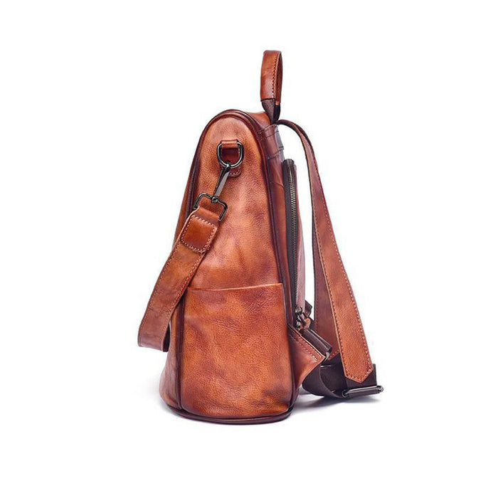 Vintage Genuine Leather Women Backpack