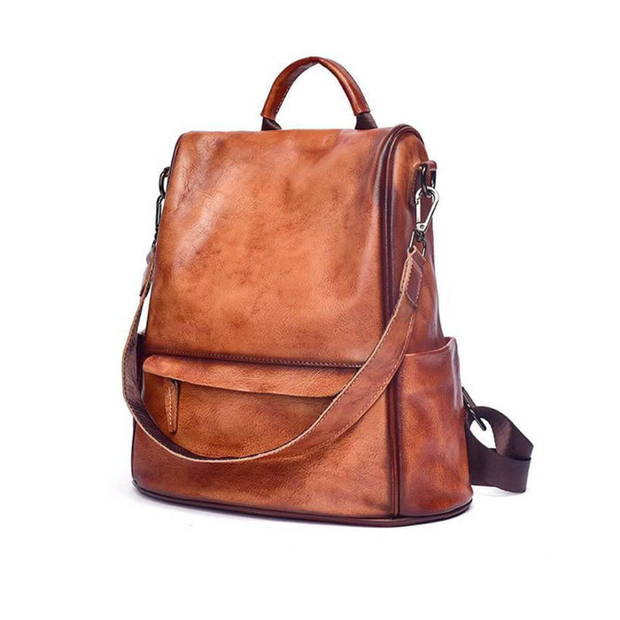 Vintage Genuine Leather Women Backpack