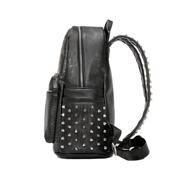 Rivet Black Pu Leather Fashion Designer Backpack