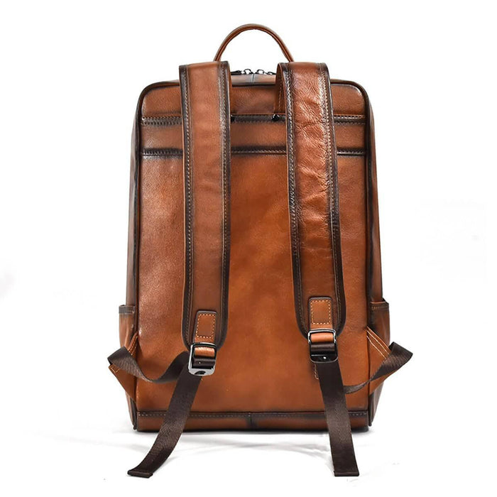 Vintage Brown Genuine Leather Luxury Laptop Backpack