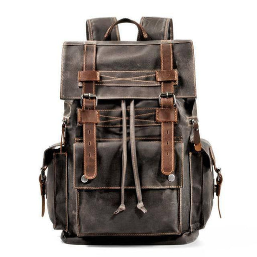 Vintage Brown Leather Casual Backpack 20 to 35 Litre for Men