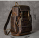 Retro Brown Leather Travel Backpack 36 to 55 Litre for Men