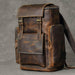 Retro Brown Leather Travel Backpack 36 to 55 Litre for Men