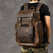 Retro Brown Leather Travel Backpack 36 to 55 Litre for Men