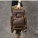 Retro Brown Leather Travel Backpack 36 to 55 Litre for Men