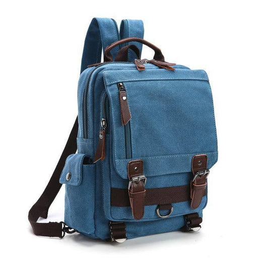 Vintage Canvas Leather Waterproof 20 Liter Travel Backpack