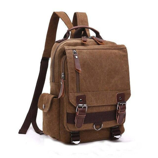 Vintage Canvas Leather Waterproof 20 Liter Travel Backpack