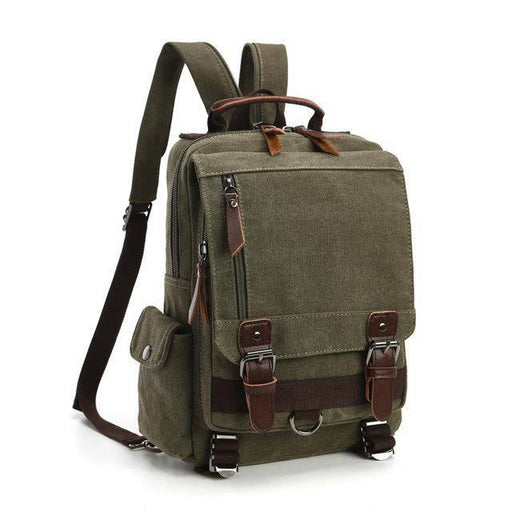 Vintage Canvas Leather Waterproof 20 Liter Travel Backpack