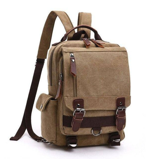 Vintage Canvas Leather Waterproof 20 Liter Travel Backpack