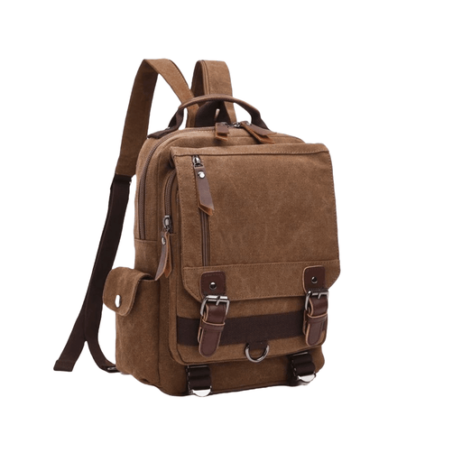 Vintage Canvas Leather Waterproof 20 Liter Travel Backpack