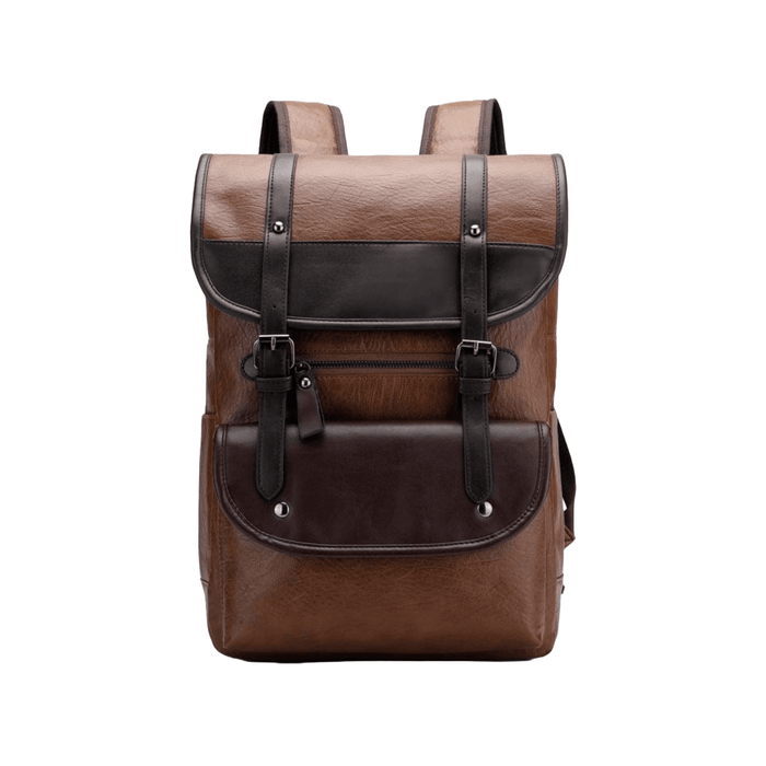 chocolate brown leather backpack Vintage High-Quality Stylish Leather Backpack
