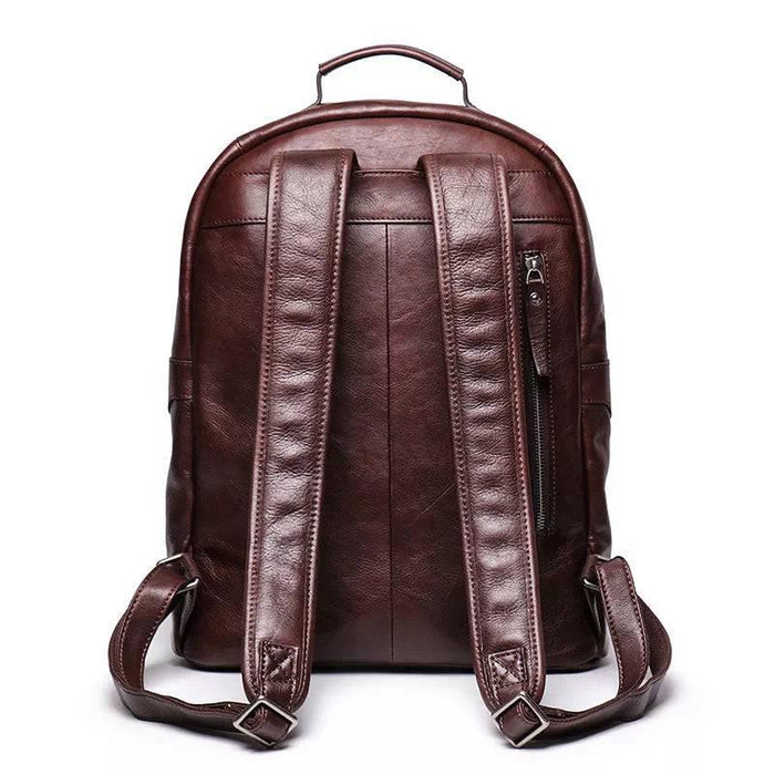 Leather Backpack with 15.6 Inches Laptop Compartment