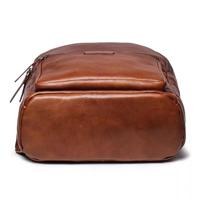 Leather Backpack with 15.6 Inches Laptop Compartment