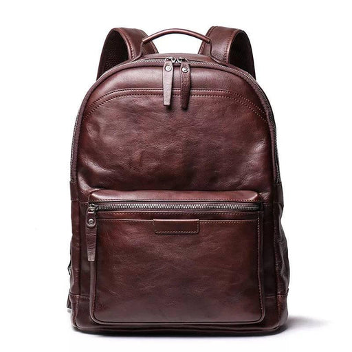 Leather Backpack with 15.6 Inches Laptop Compartment