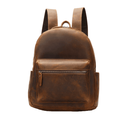 Vintage Crazy Horse Leather Backpack for Men