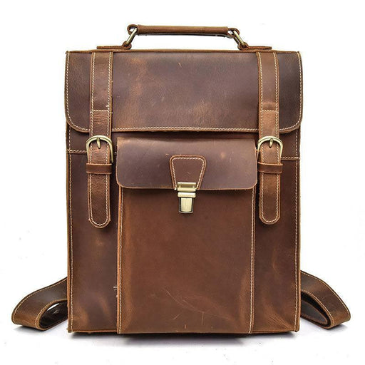 Vintage Genuine Leather Backpack, Casual Daypack