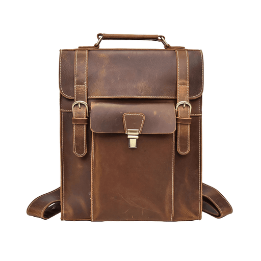 Vintage Genuine Leather Backpack, Casual Daypack