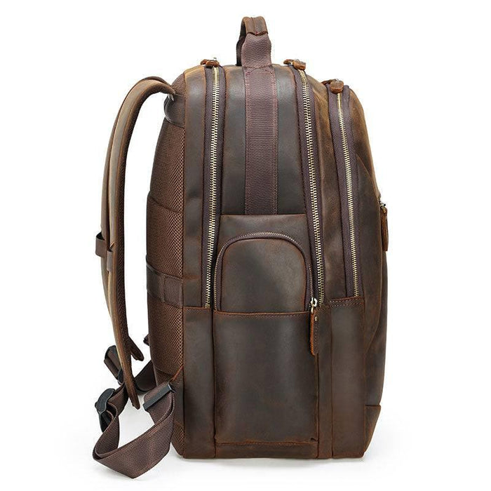 Large Genuine Leather Travel Backpack for Men