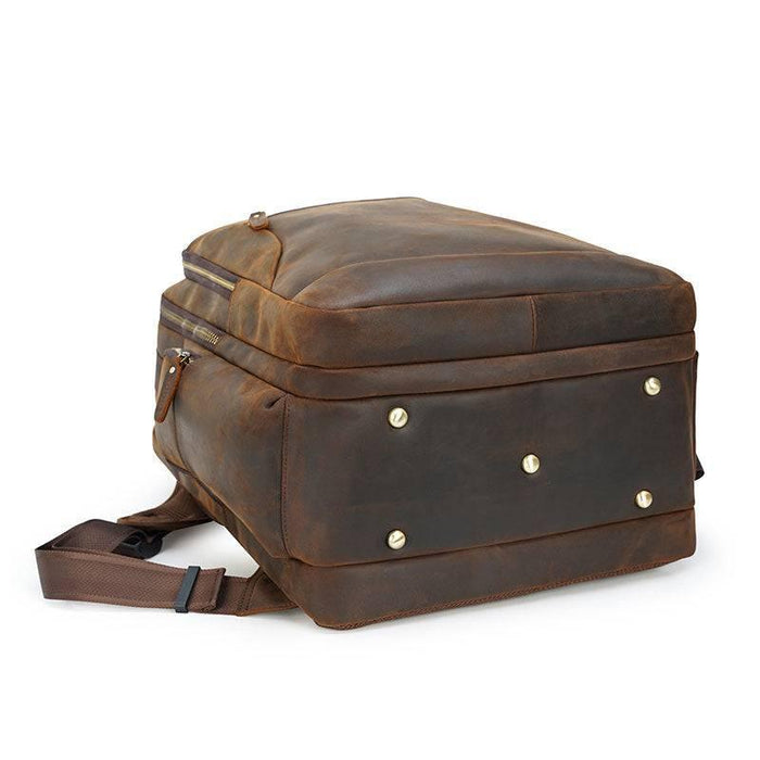 Large Genuine Leather Travel Backpack for Men