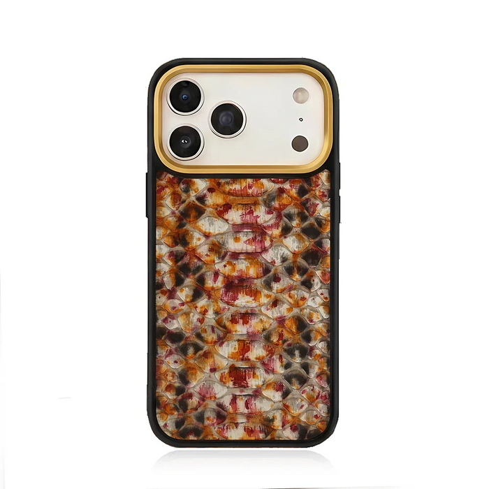iPhone 17 Pro Hülle gesprenkelter Rost Pythonleder Luxus Exotische Abdeckung